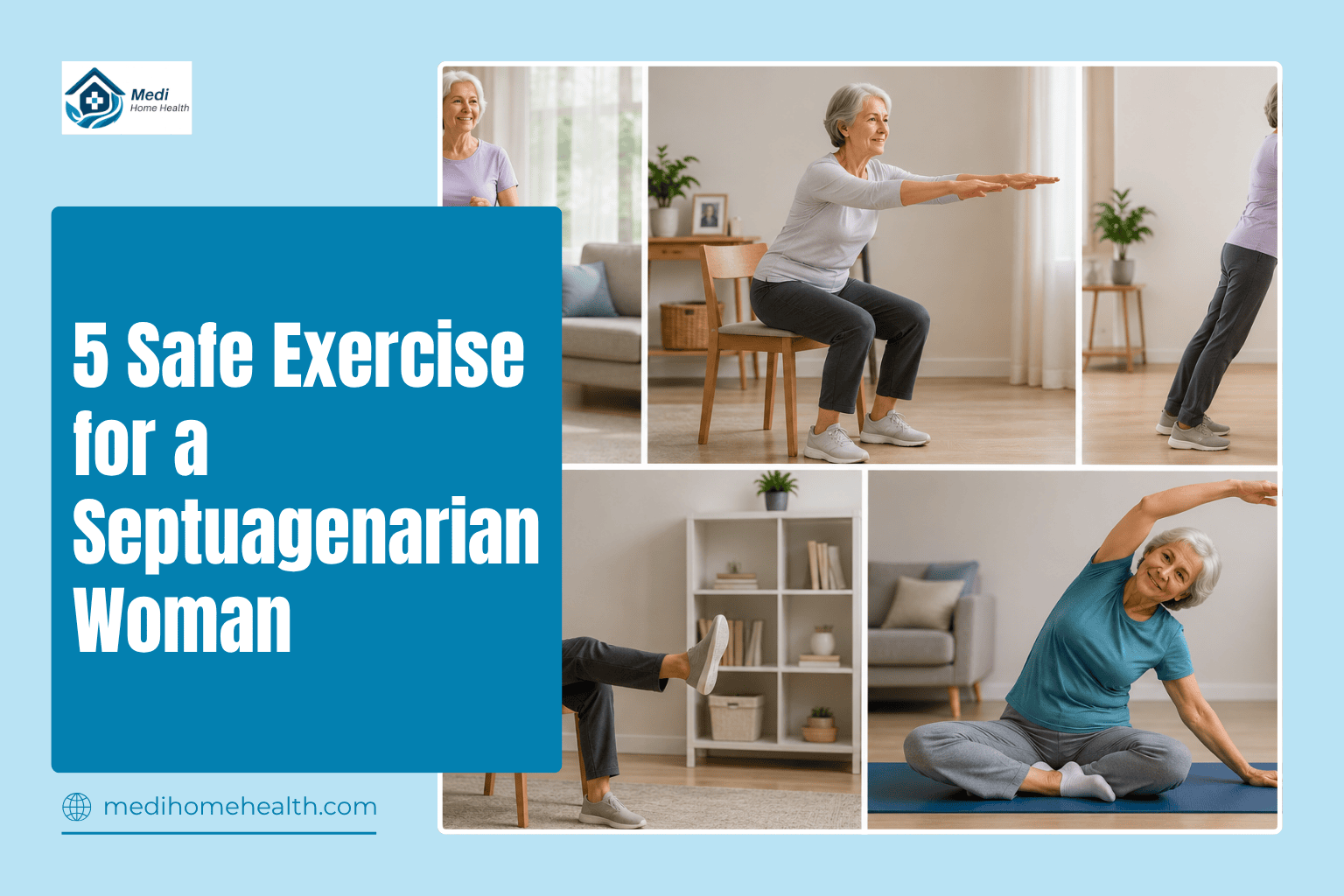 Senior Care: 5 Safe Exercises for 70-Year-Old Woman